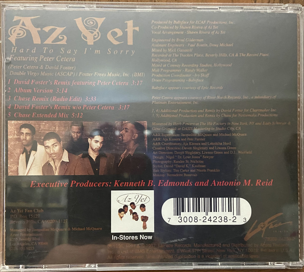 Az Yet: Hard To Say I'm Sorry CD Single