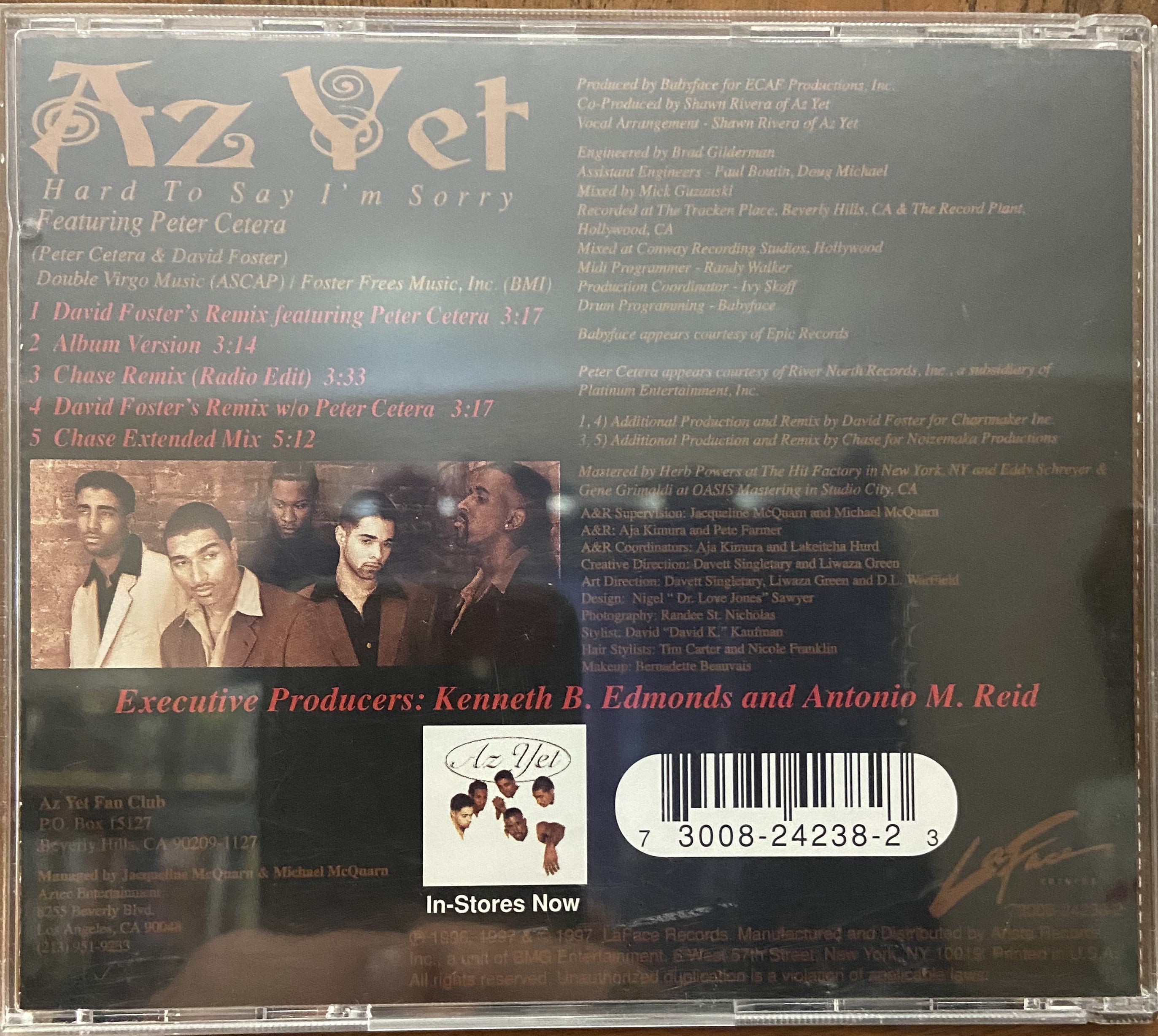 Az Yet: Hard To Say I'm Sorry CD Single