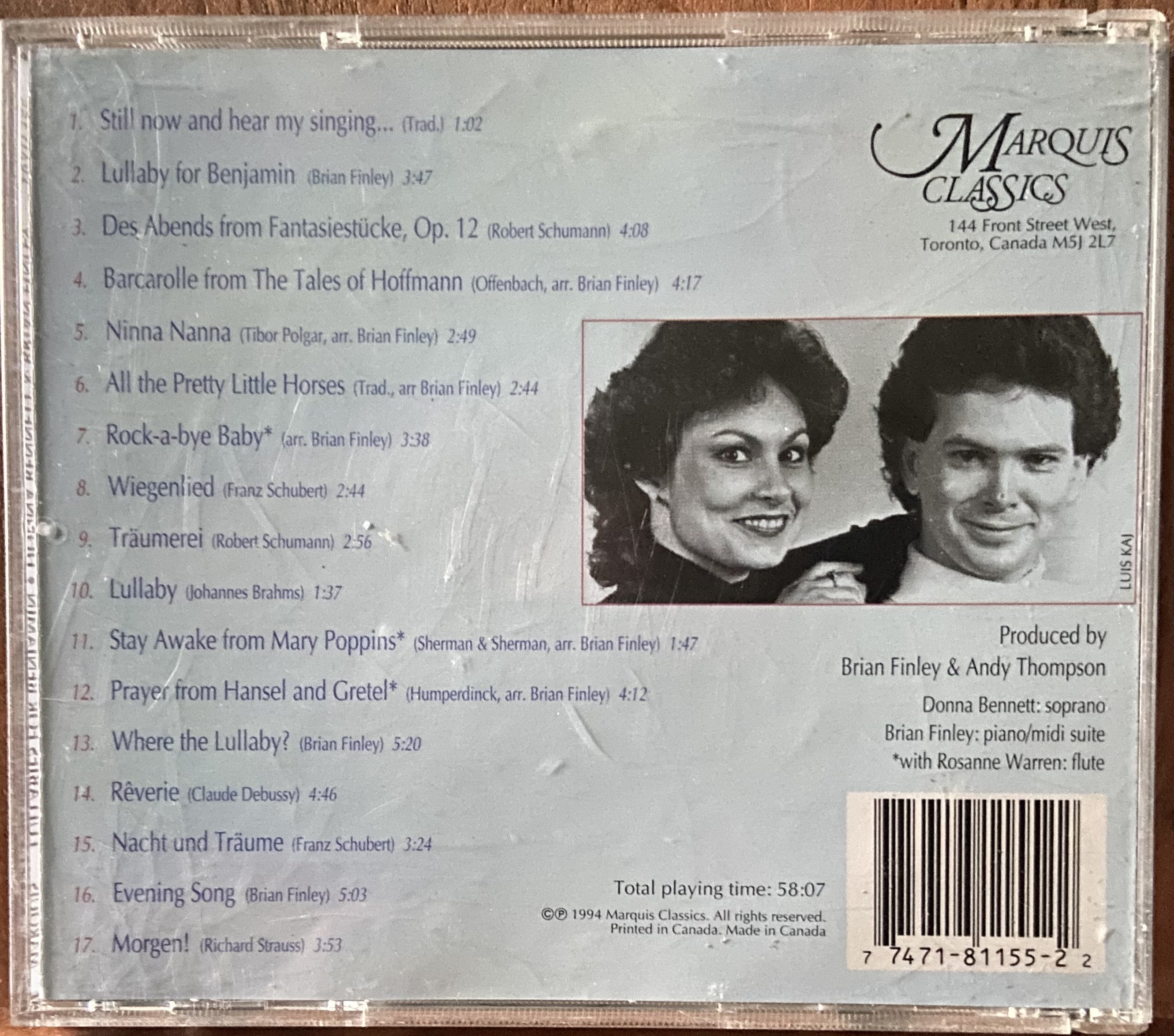 Donna Bennett & Brian Finley: Lullabies For Benjamin