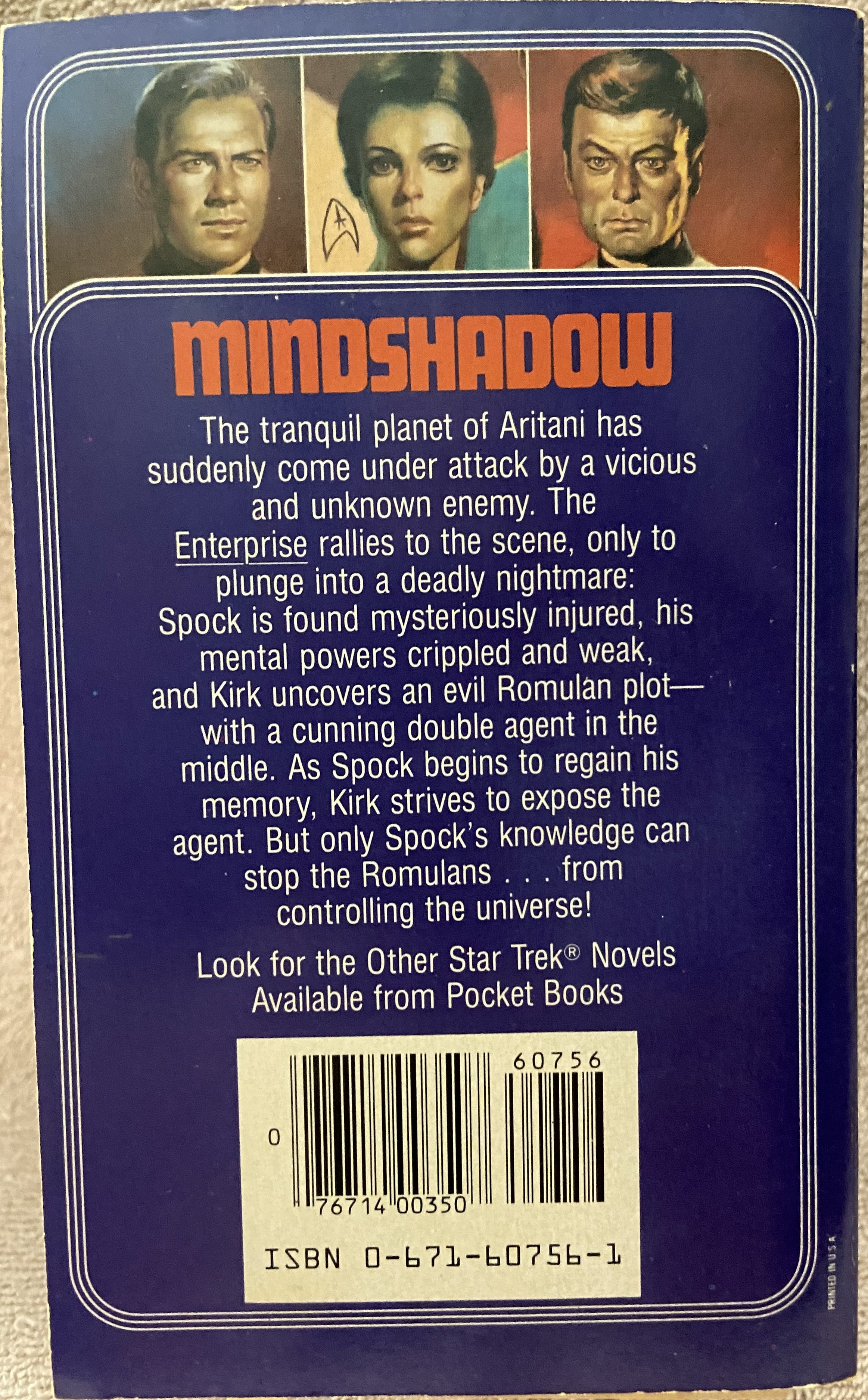 J. M. Dillard: Star Trek - Mindshadow PB