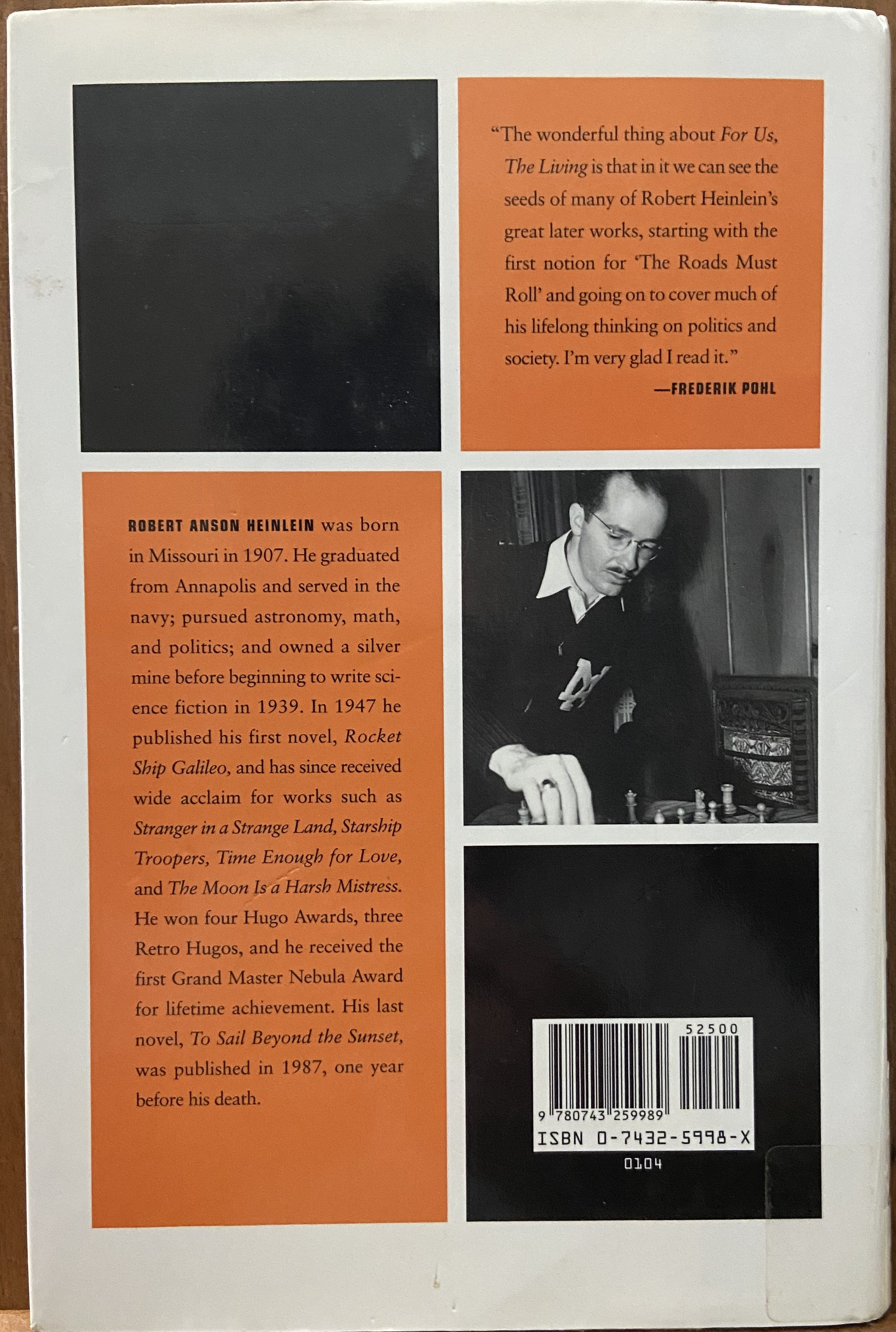 Robert A. Heinlein: For Us, The Living HC DJ Ex-Lib