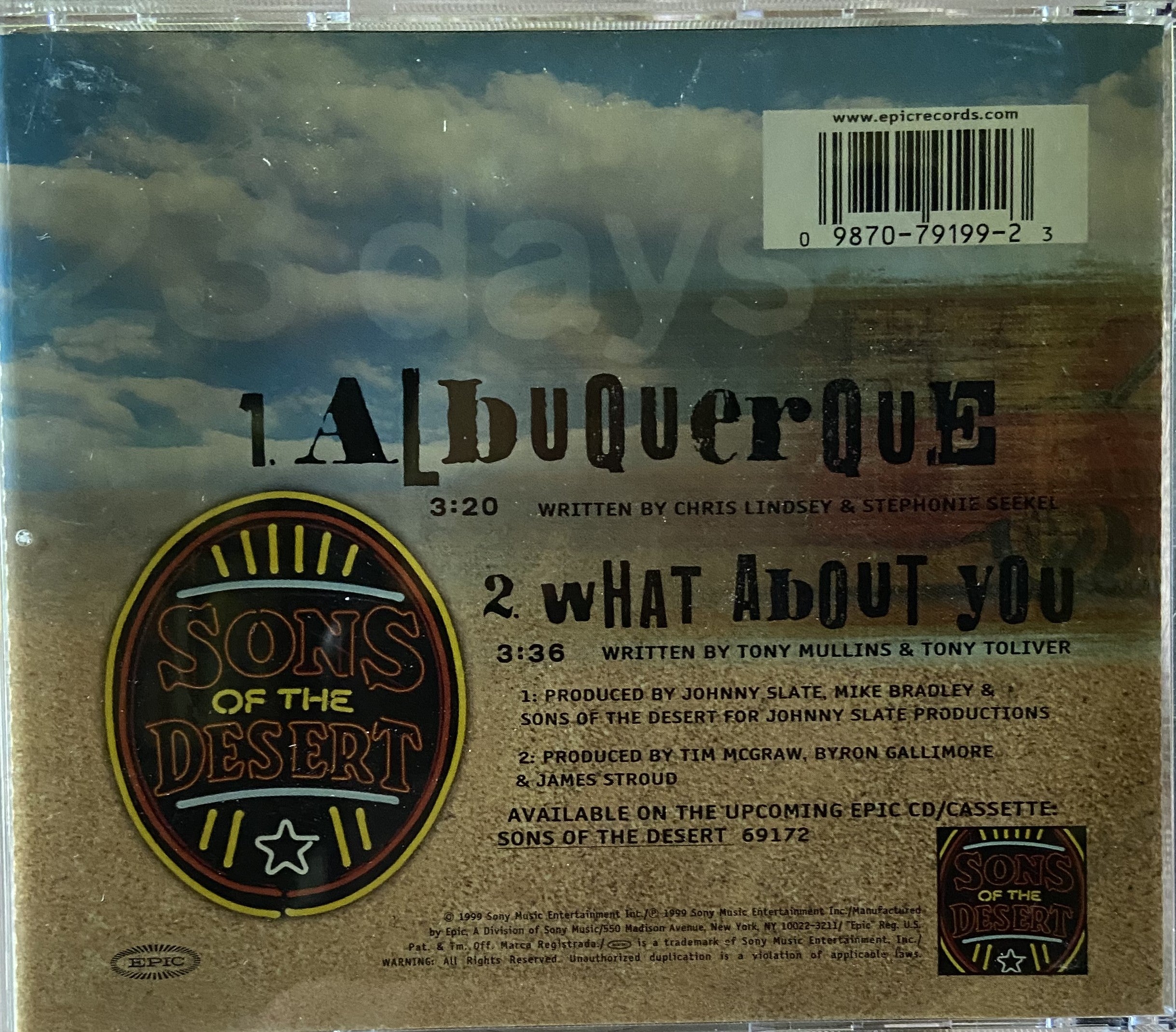 Sons Of The Desert: Albuquerque CD Single