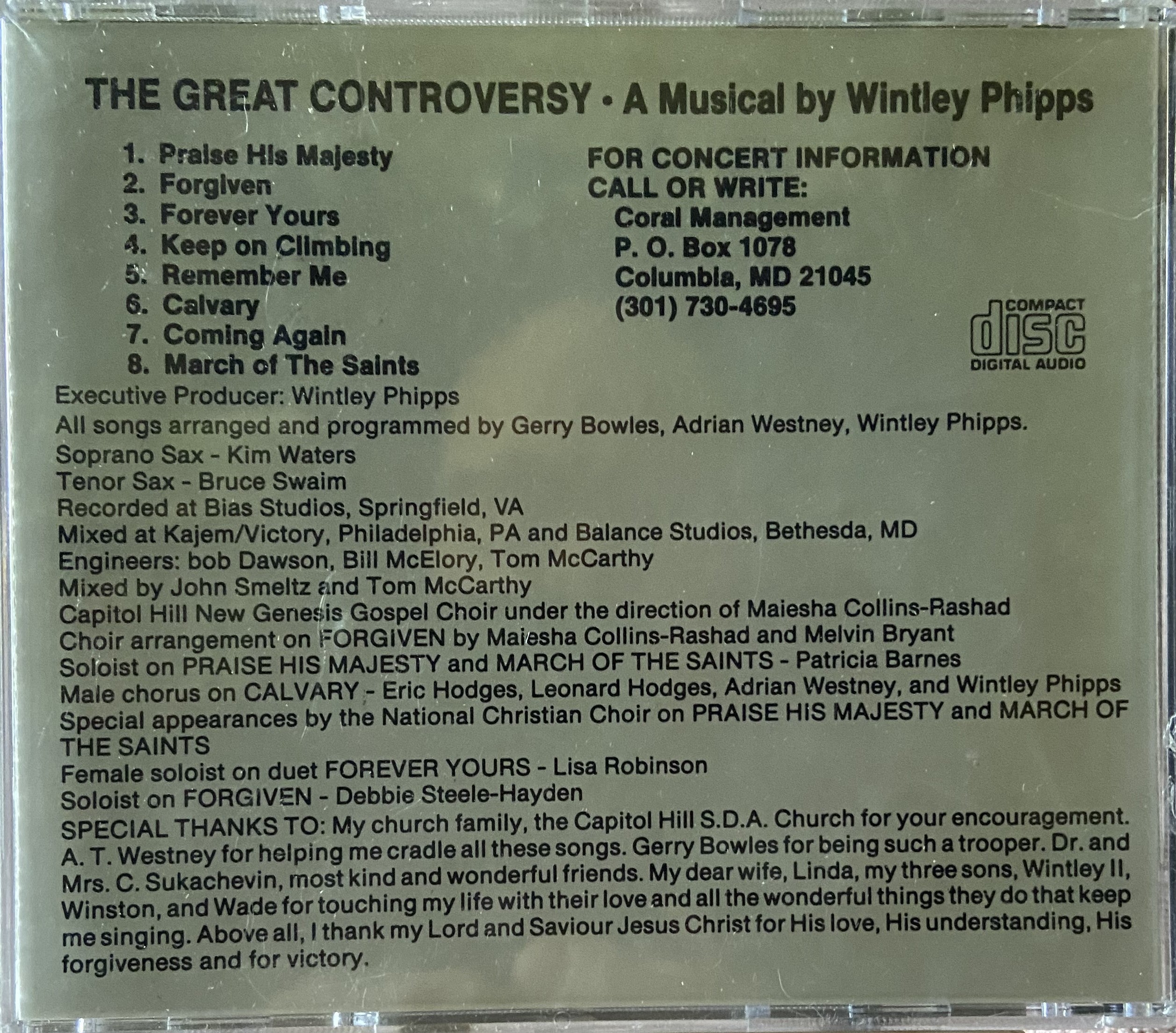 Wintley Phipps: The Great Controversy - A Musical By Wintley Phipps